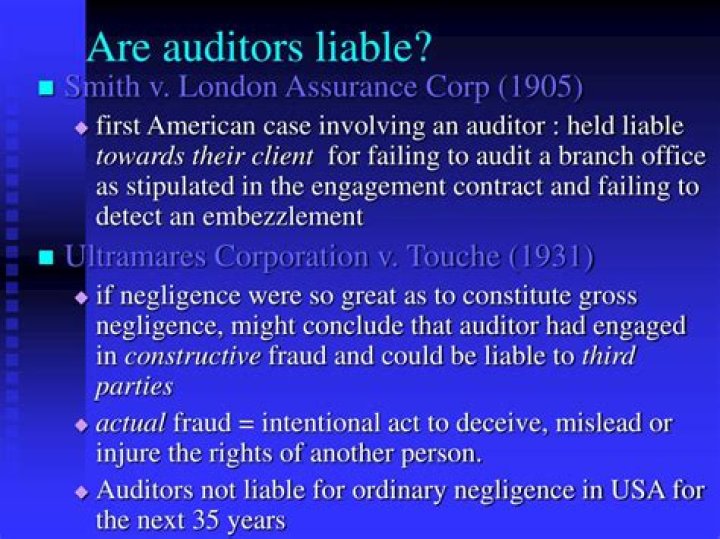 Are auditors liable?