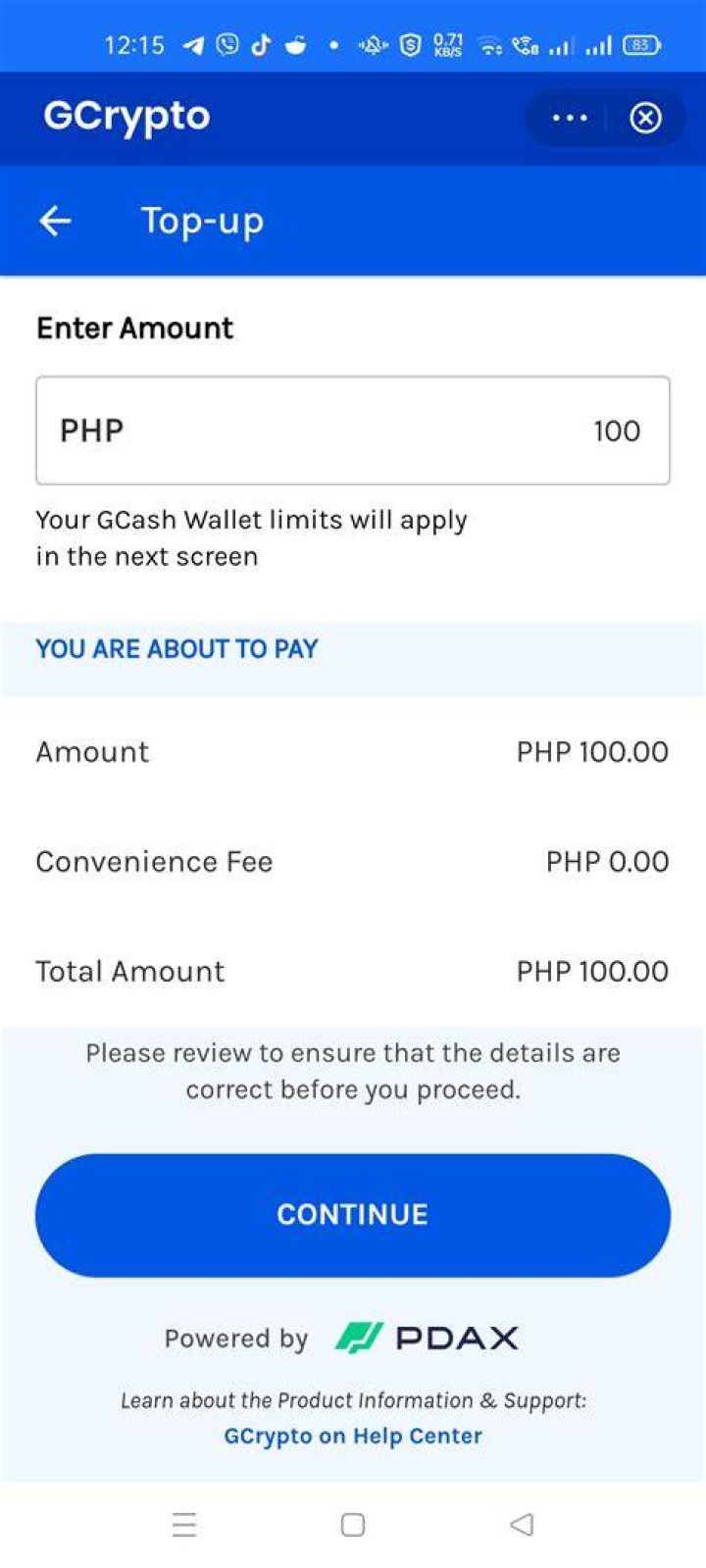 Can top up cash card at AXS?