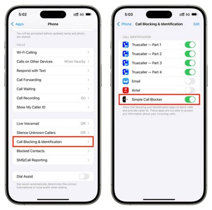 Can you block an area code Android?