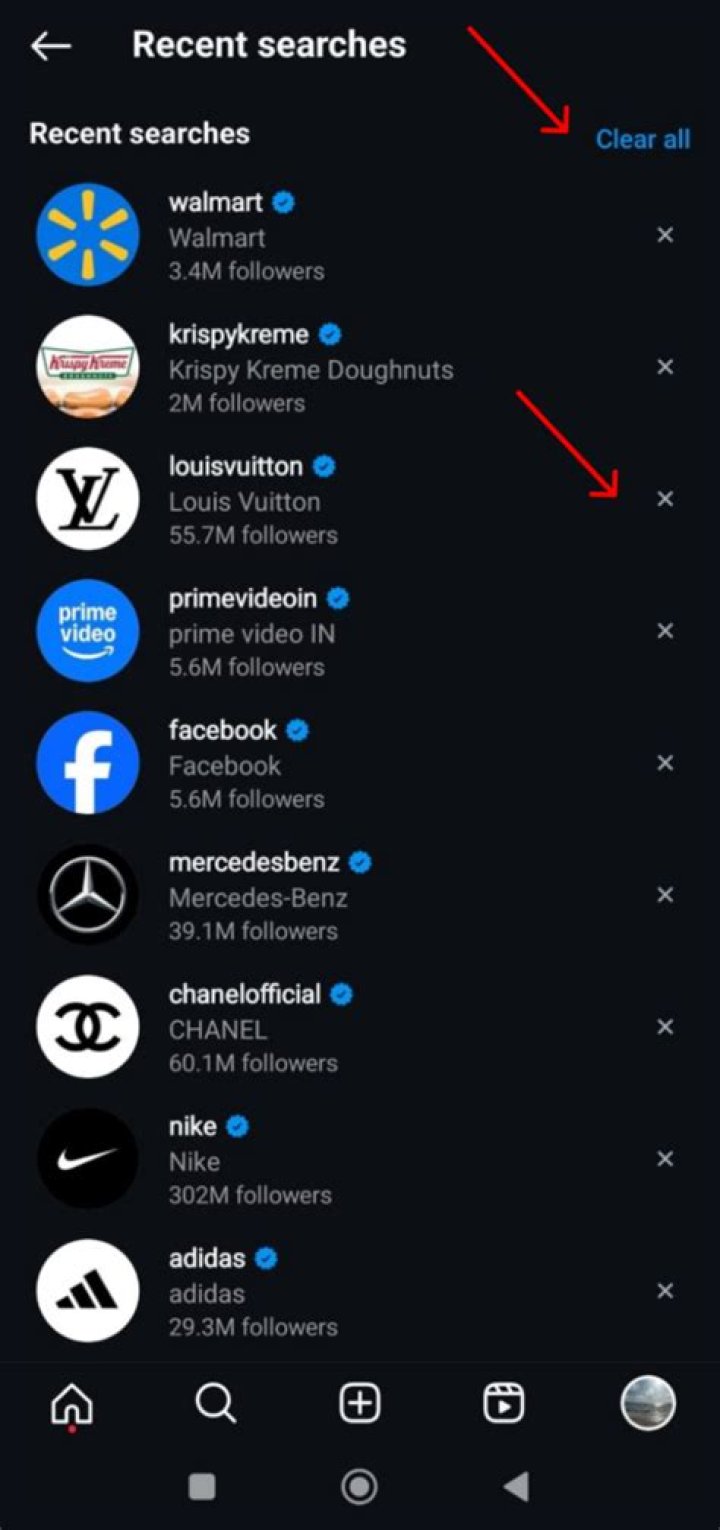 Can you delete individual searches on Instagram?