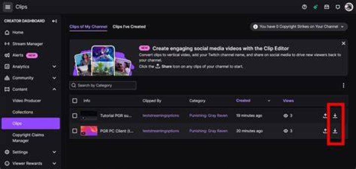 Can you save clips on twitch?