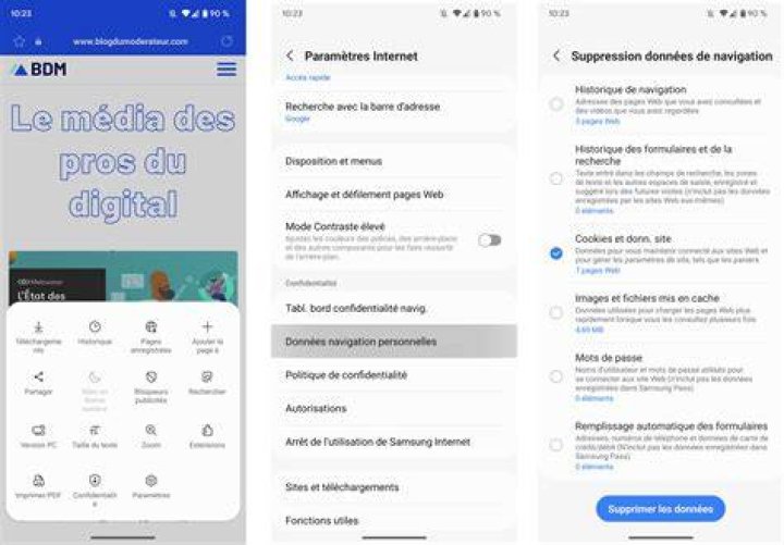 Comment effacer les cookies sur mon Samsung ?