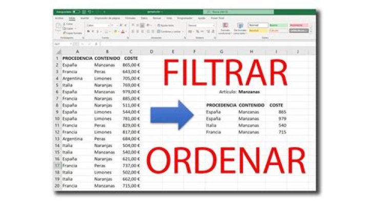¿Cómo filtrar datos en una hoja de Excel?