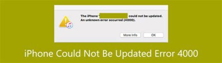 Could not be updated an unknown error occurred 4000?
