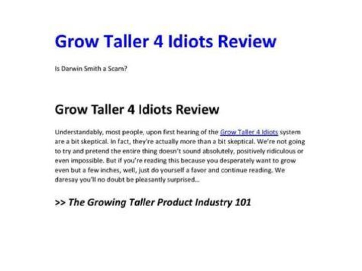 Does Grow Taller 4 Idiots Really Work?