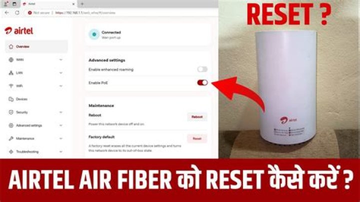How can I reset my Airtel network settings?