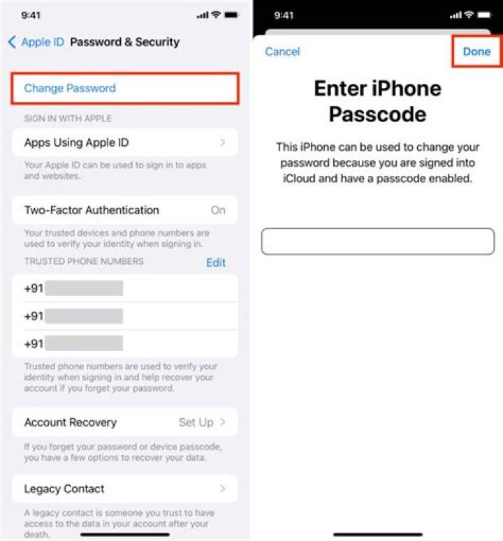 How can someone change my Apple ID password?
