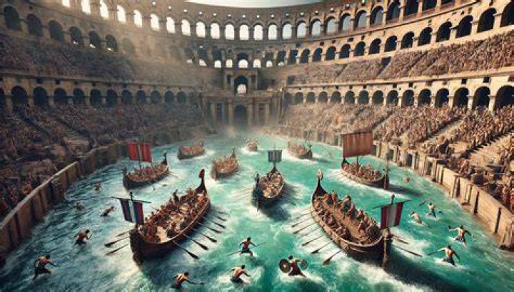 How did they fill Colosseum with water?