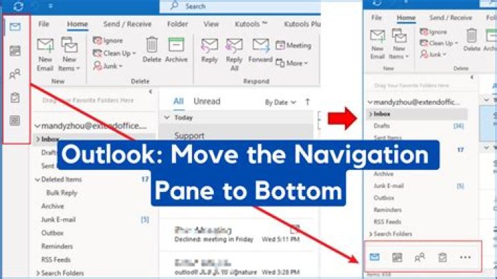 How do I change the pane view in Outlook 2016?