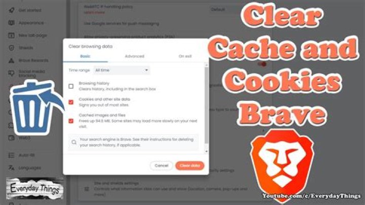 How do I clear cookies in Brave browser?