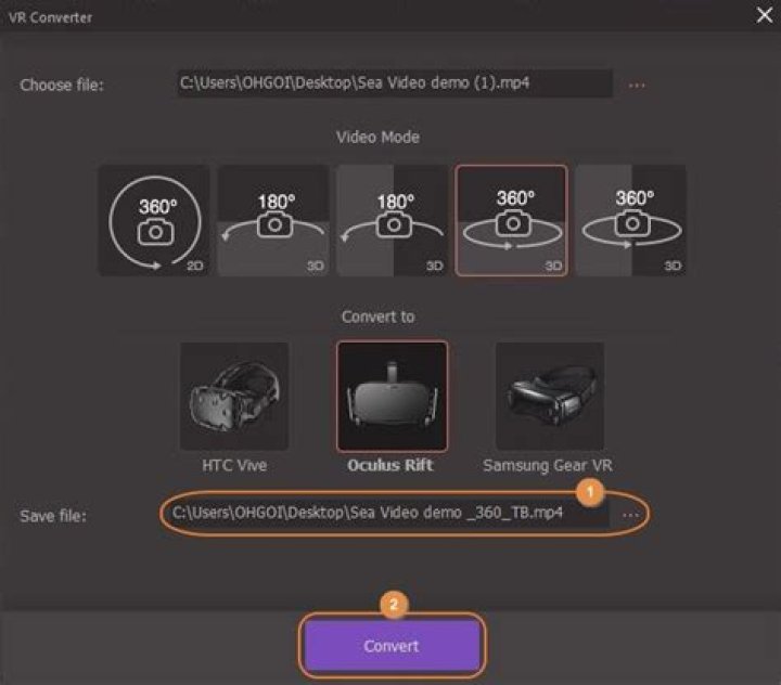 How do I convert video to VR?