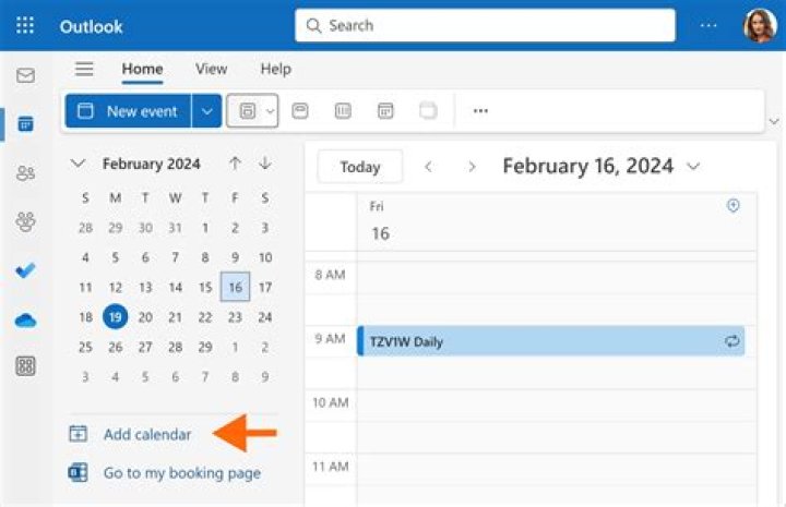 How do I create a calendar entry in Outlook from an email?