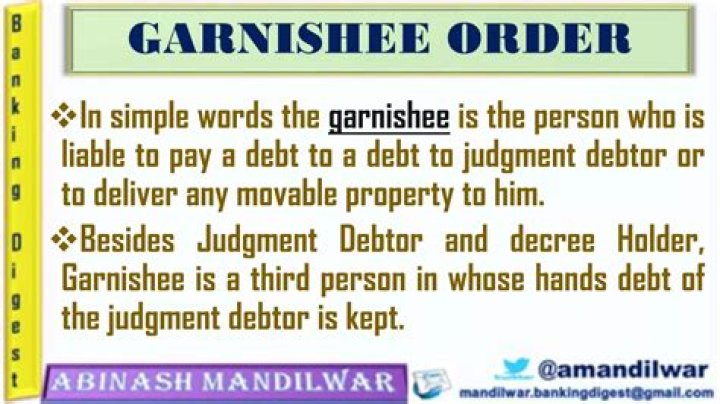 How do I deal with a garnishee order?