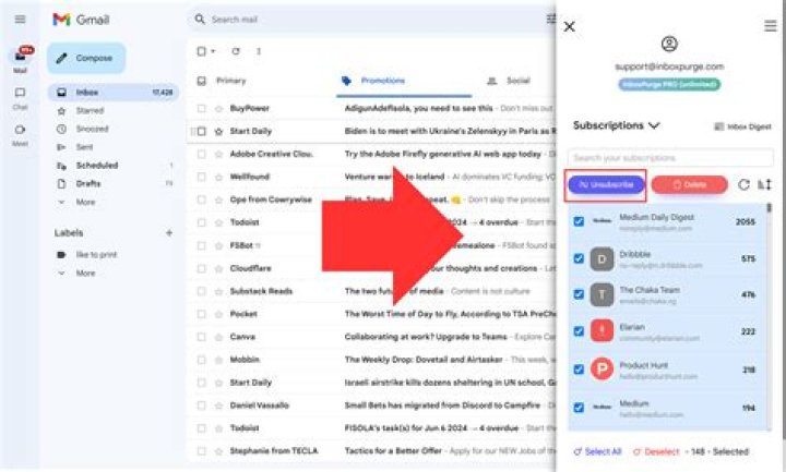 How do I delete an email address from Gmail on my iPhone?