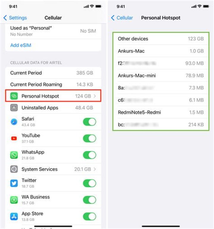 How do I find my iPhone hotspot IP address?