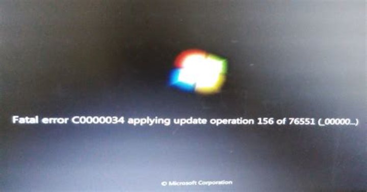 How do I fix fatal error c0000034 applying update operation?