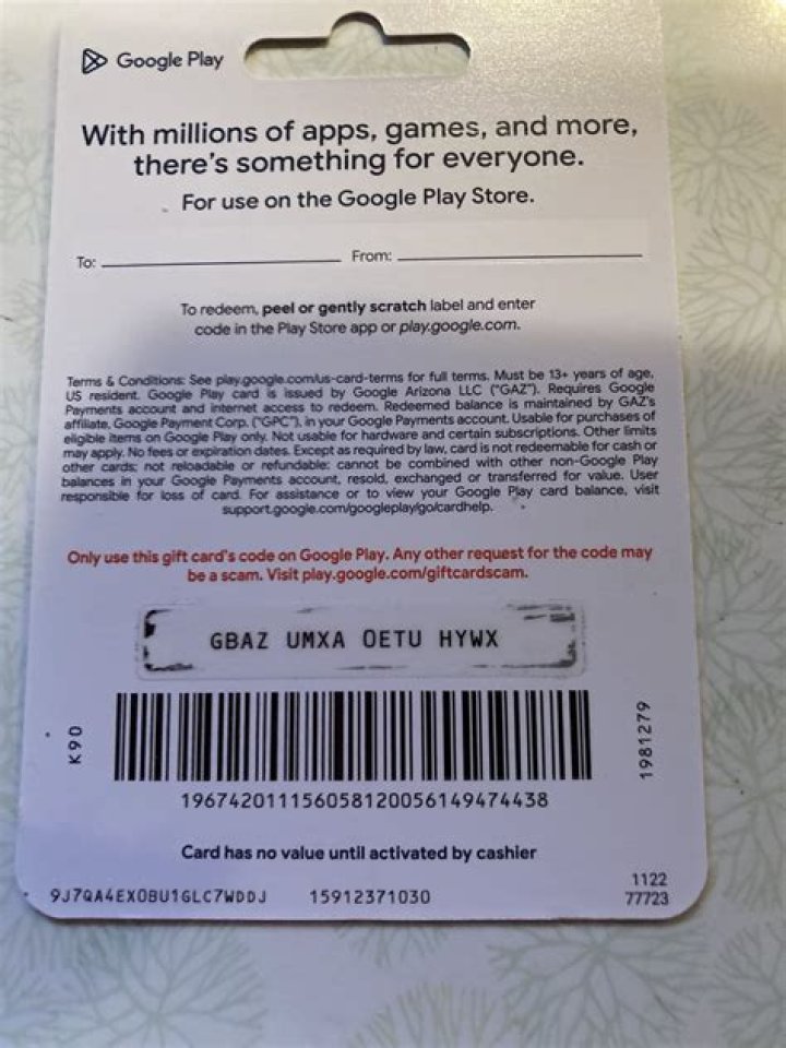 How do I get a Google Play prepaid gift card?