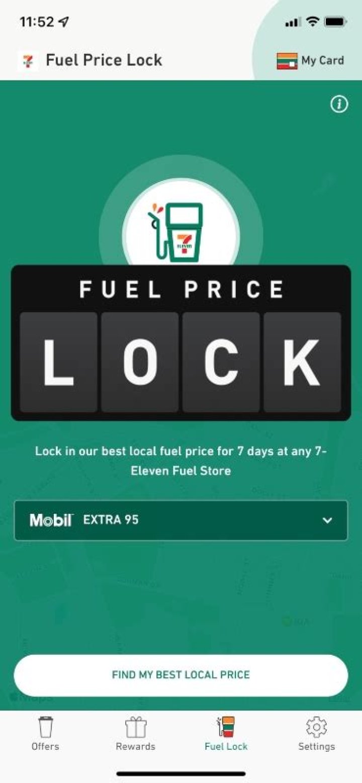 How do I lock my 7 Eleven fuel price?