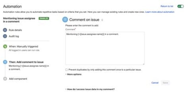 How do I mention an issue in Jira comment?