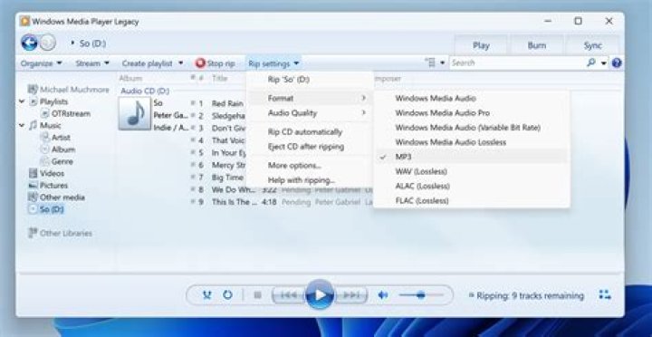 How do I move files to Windows Media Player?