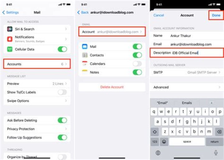 How do I rename an email folder on my iPhone?