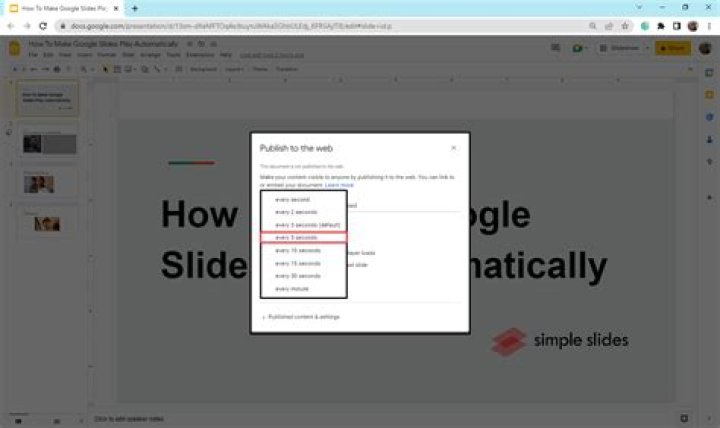 How do I repeat a slideshow in Google Slides?