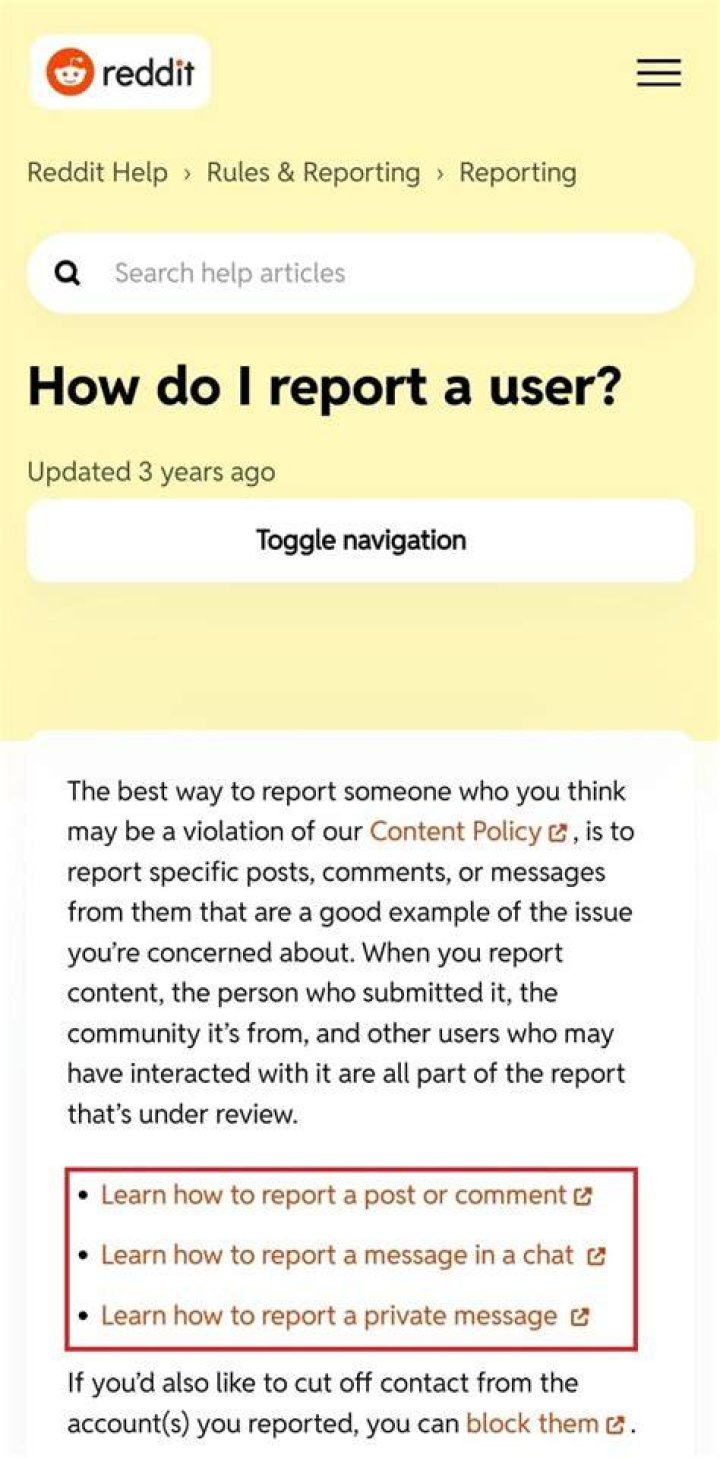 How do I report abuse on Reddit?