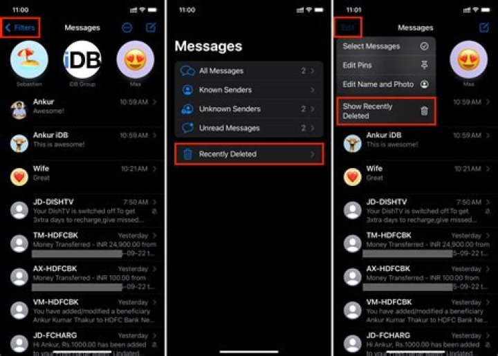 How do I restore my messages app on Android?