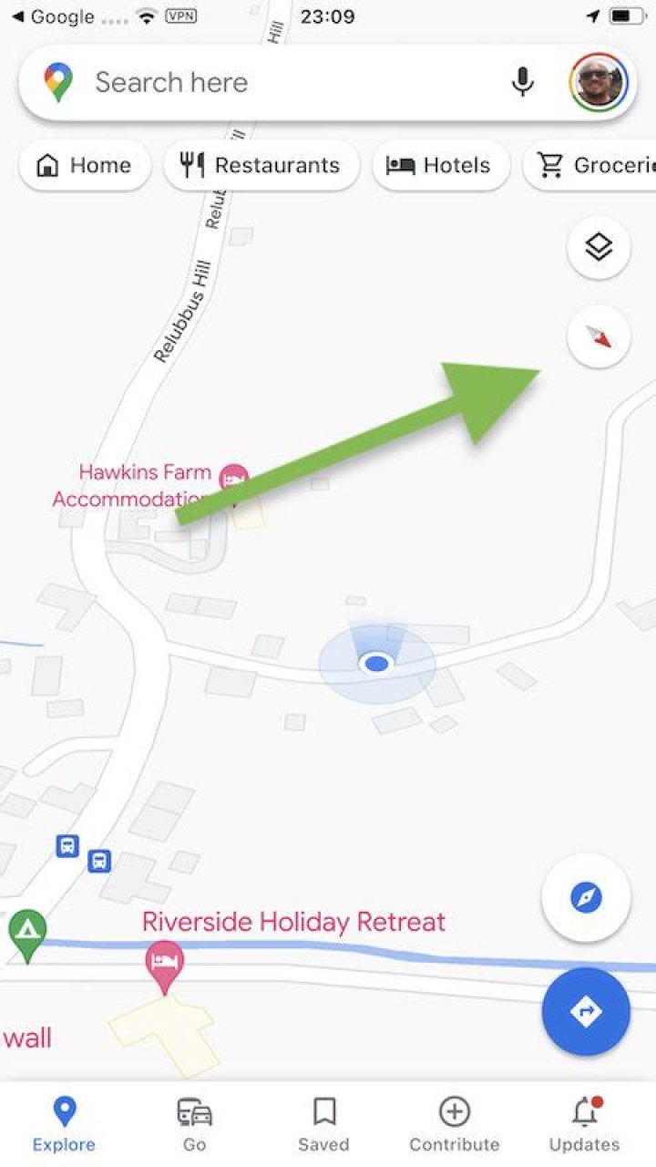 How do I rotate Google Maps on Android?