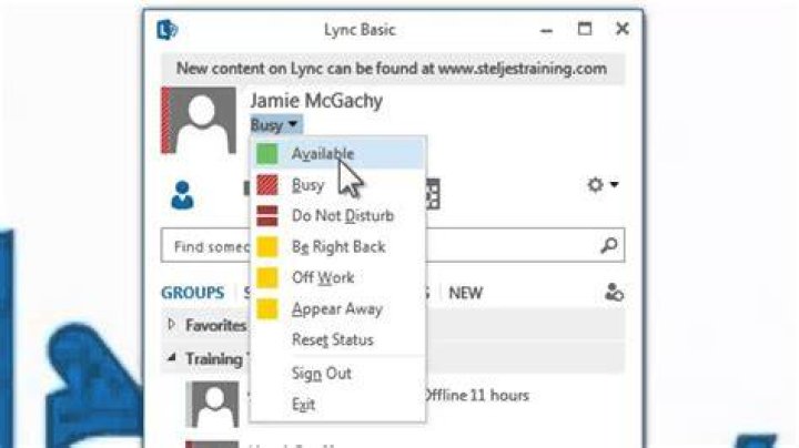 How do I see Lync status in outlook?