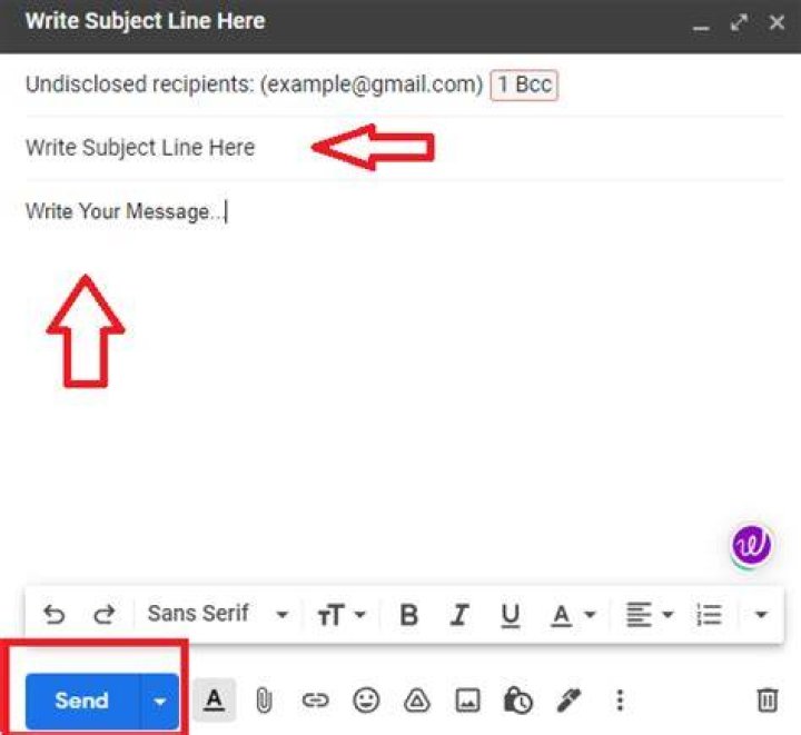 How do I send a message to a group in Gmail?