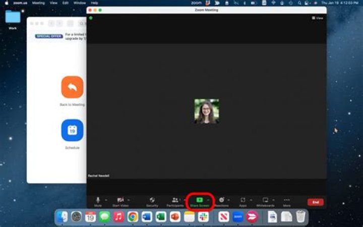 How do I share my screen on Google Hangout on iPad?