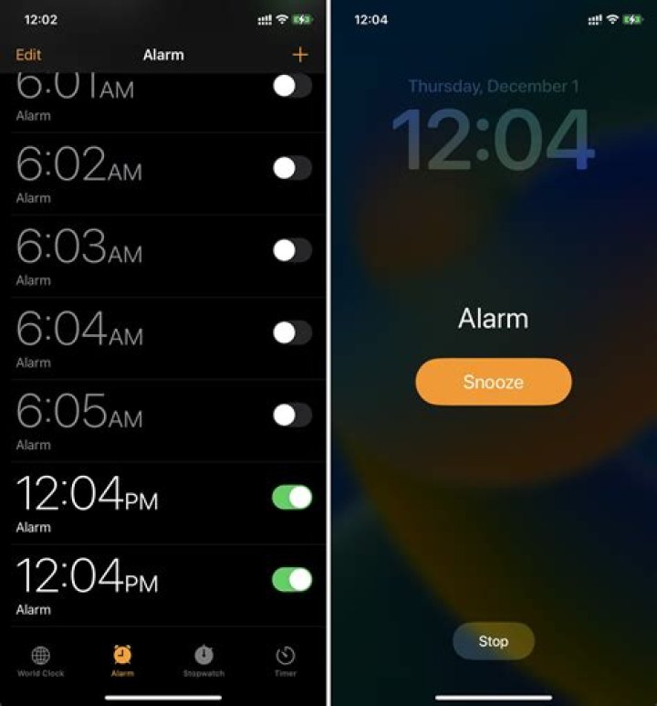 How do I snooze my apple alarm?