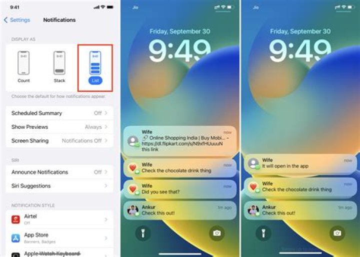 How do I stack notifications on Iphone?