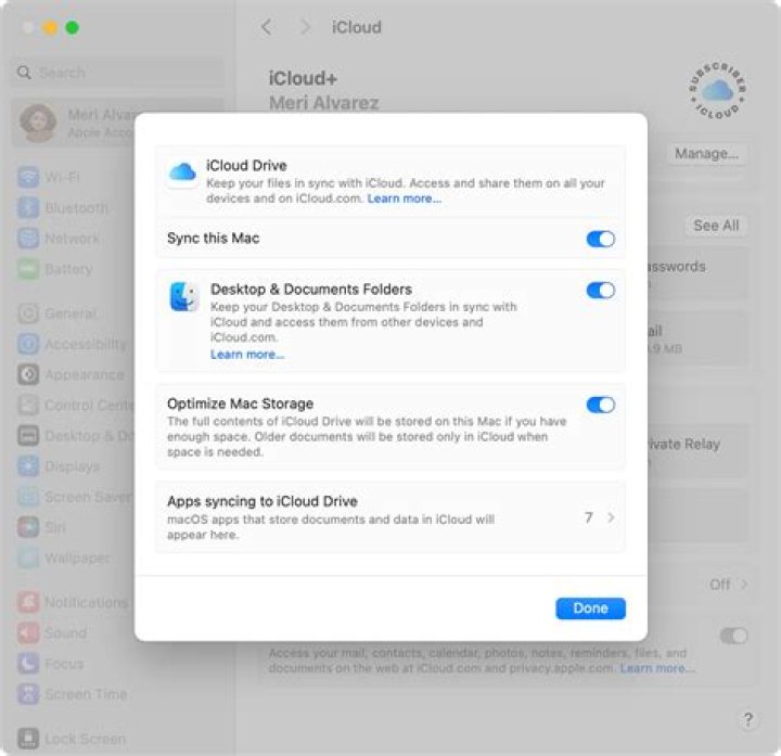 How do I sync my Mac with iCloud?