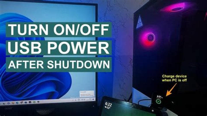 How do I turn off USB power when computer is off?