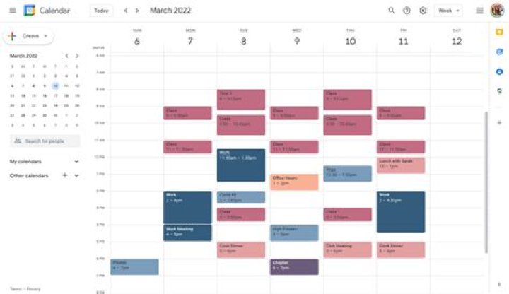 How do I view Google Calendar side by side?