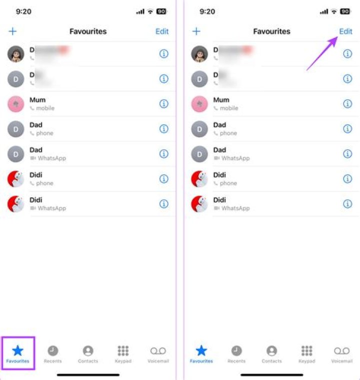 How do you add favorites on iPhone X?