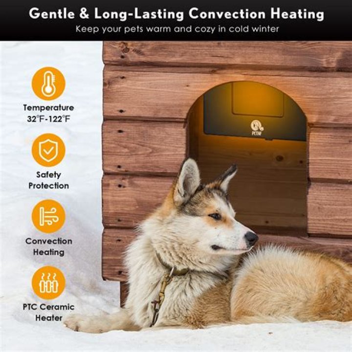 How do you heat an outside dog house?