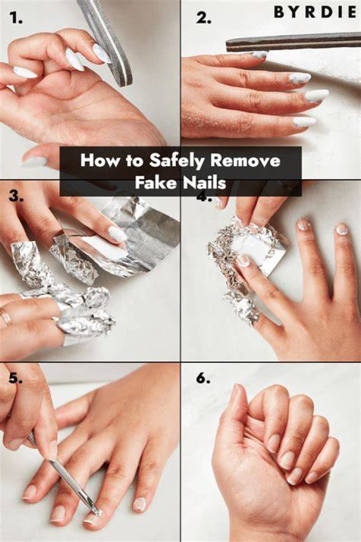 How do you remove vinyl wrap nails?