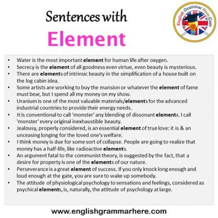 How do you use element in a sentence?