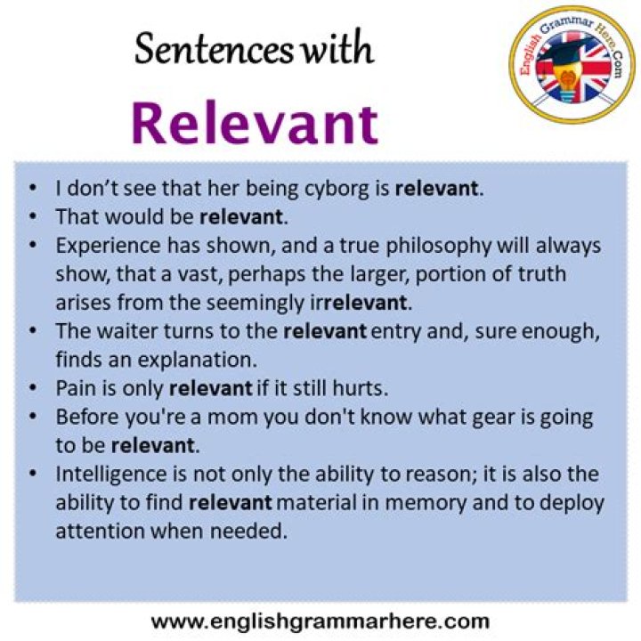 How do you use relevant in a sentence?