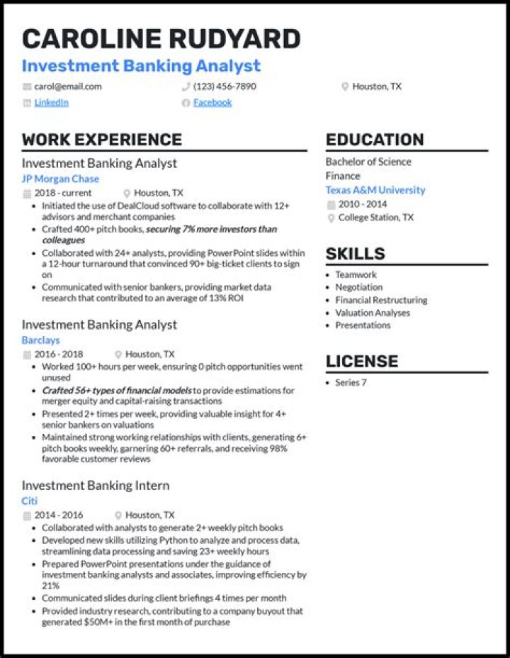 How do you write an investment bank resume?