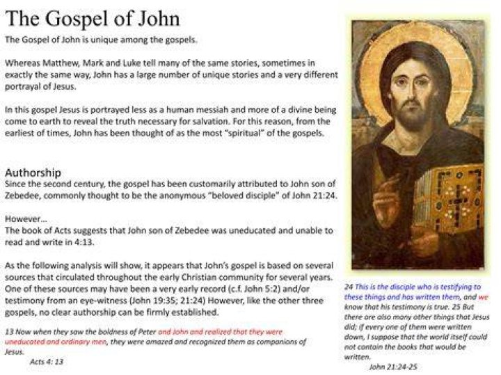 How does the Gospel of John different from Matthew Mark and Luke?