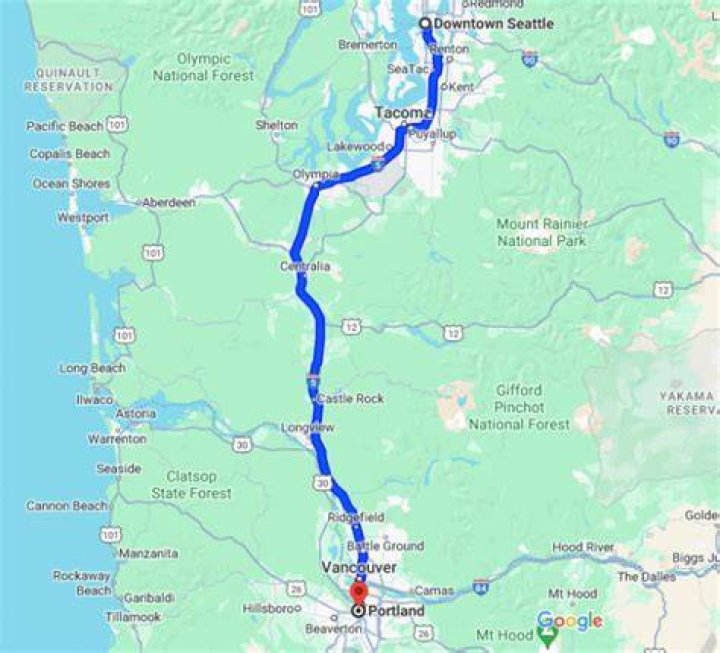 How far is Ridgefield Washington from Seattle Washington?