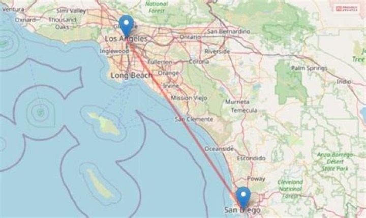 How far is San Diego from San Dimas?