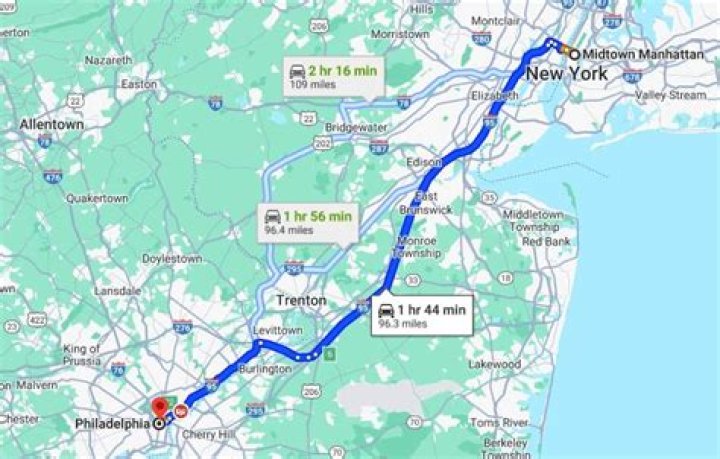 How far is Trenton to Philadelphia?