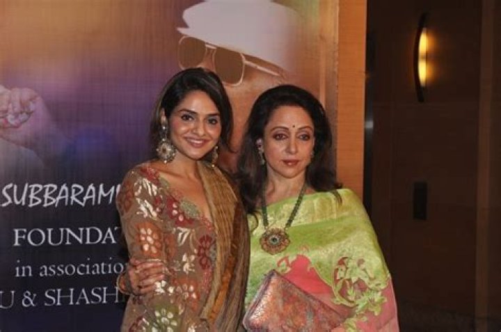 How is madhoo related to Hema Malini?