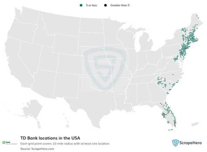 How many TD Bank branches are there?