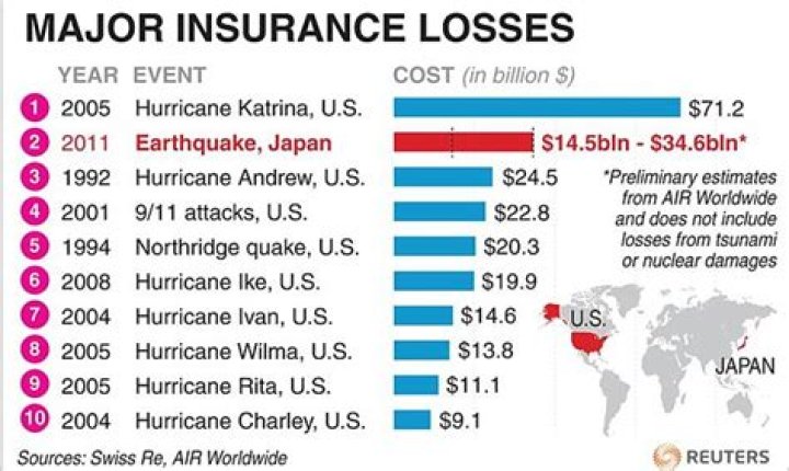 How much did the 2011 Japan tsunami cost?